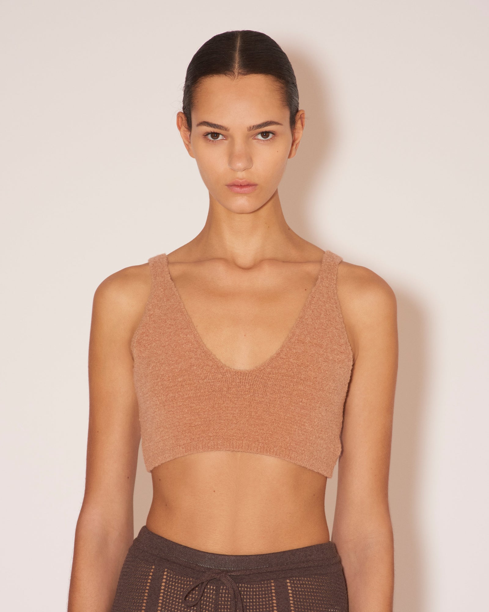 Womens | Zosia Compact Boucle Bralette | Peach