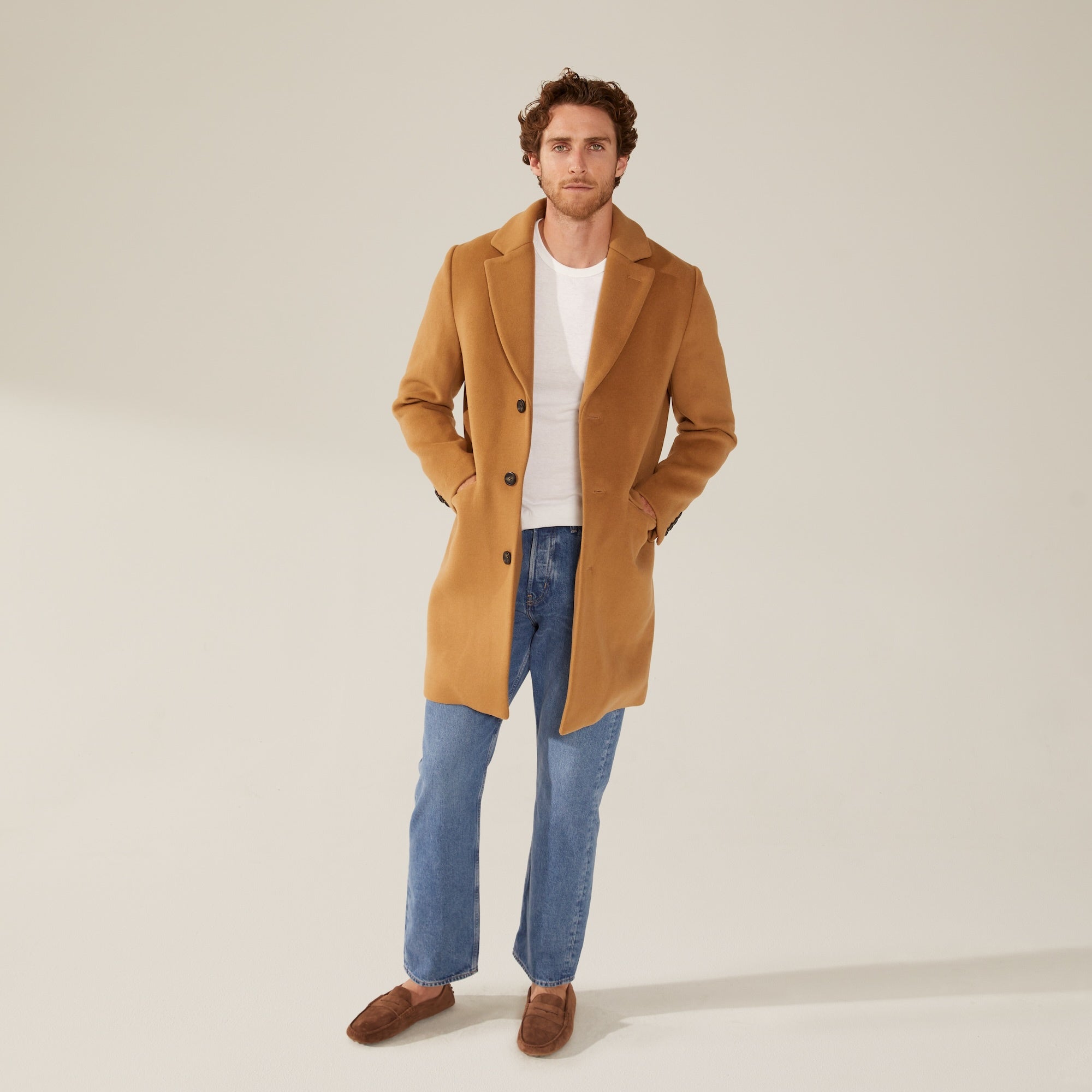 Mens | Elias Cashmere-Wool Car Coat | Camel