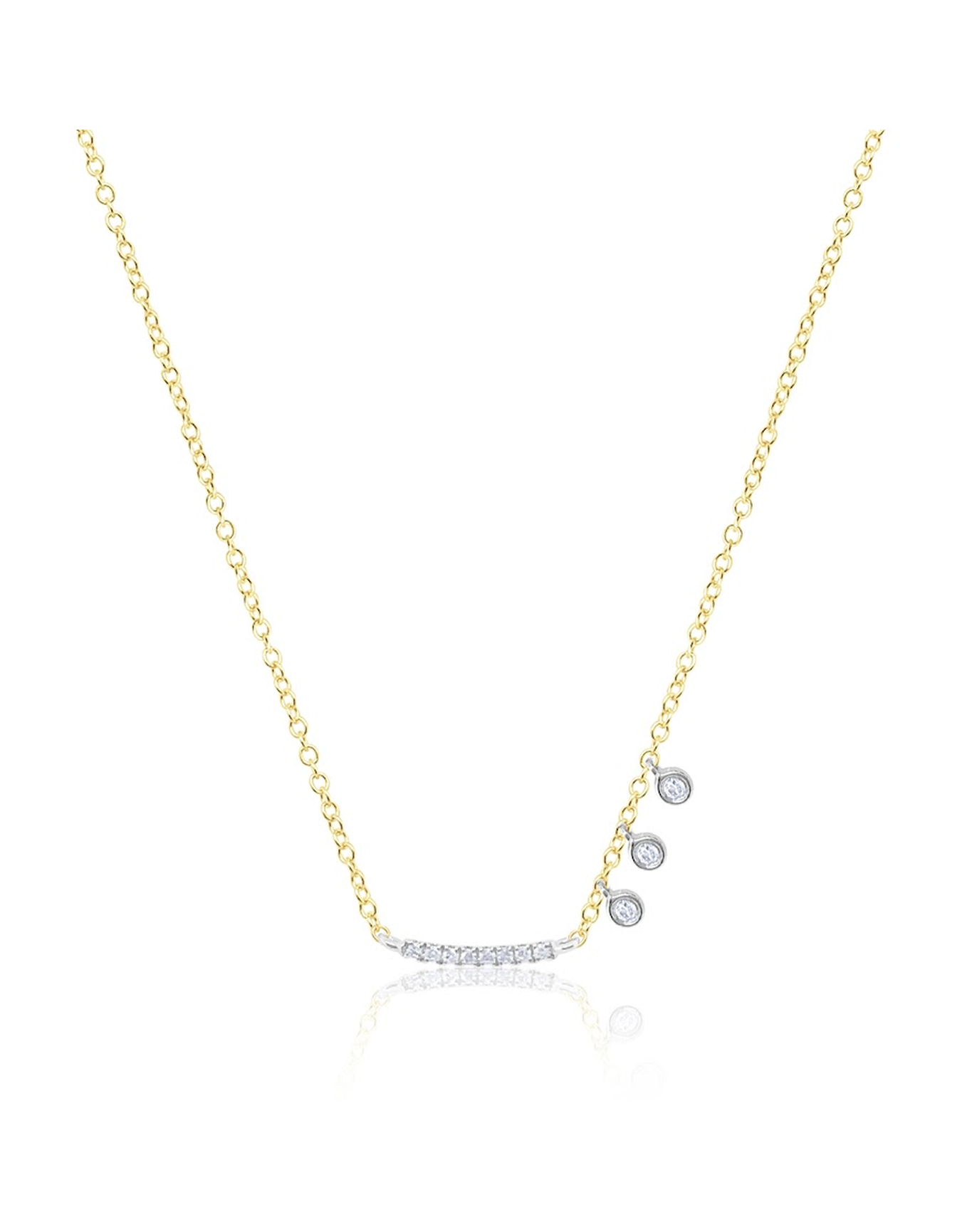 Mini Diamond Bar Necklace | Yellow Gold