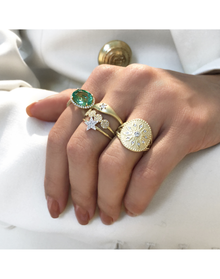 Starburst Signet Ring | 14kt Yellow Gold