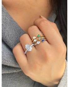 Topaz and Diamond Open Pave Ring | Blue