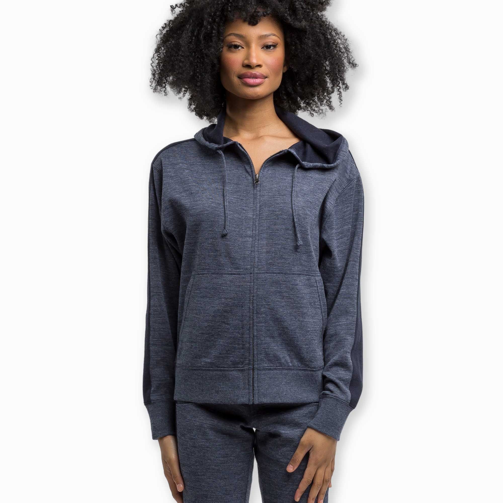 Womens | Malibu Lounge Zip-Up Sweatshirt | Denim Blue / Navy