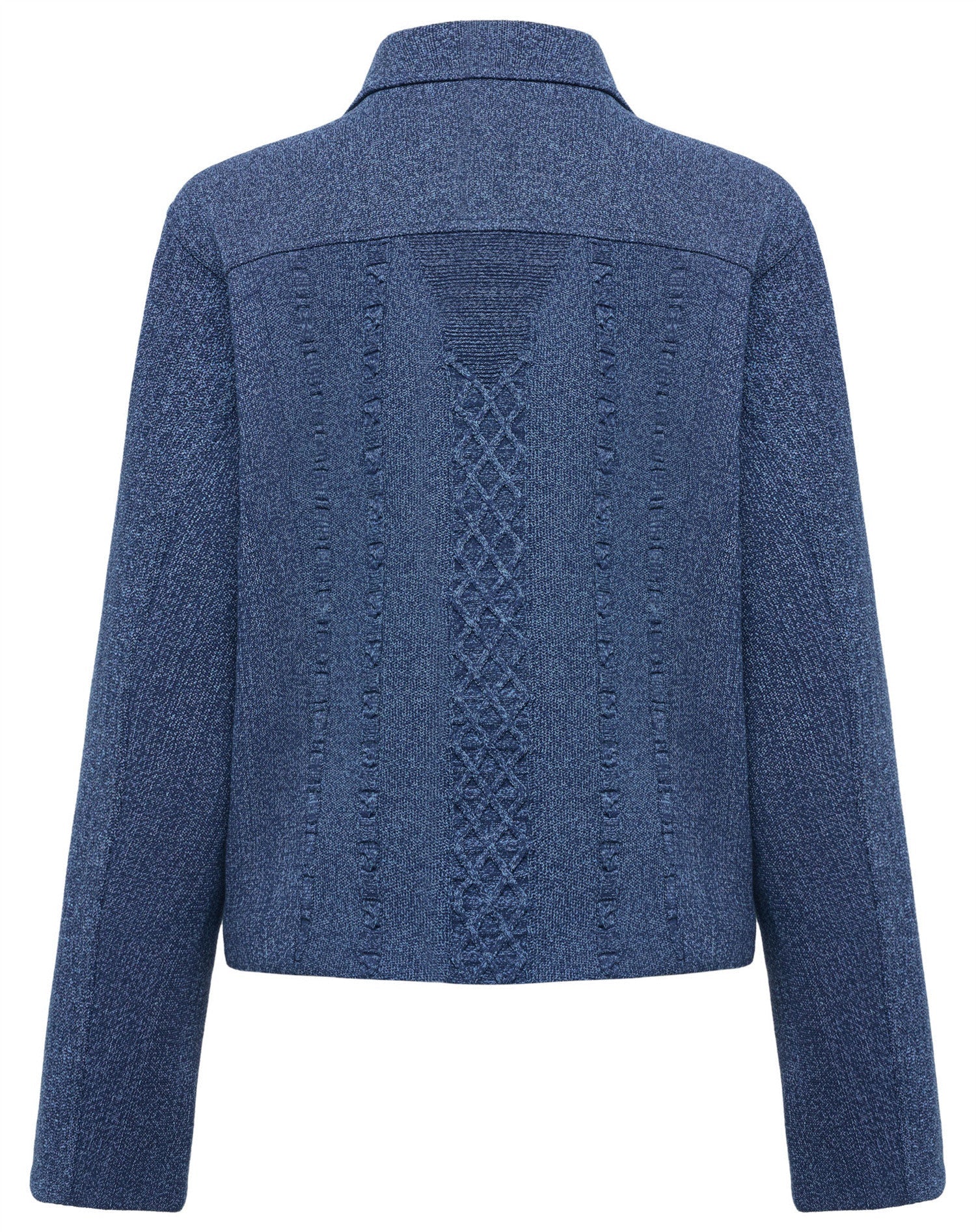 Knit Denim-Look Jacket | Navy