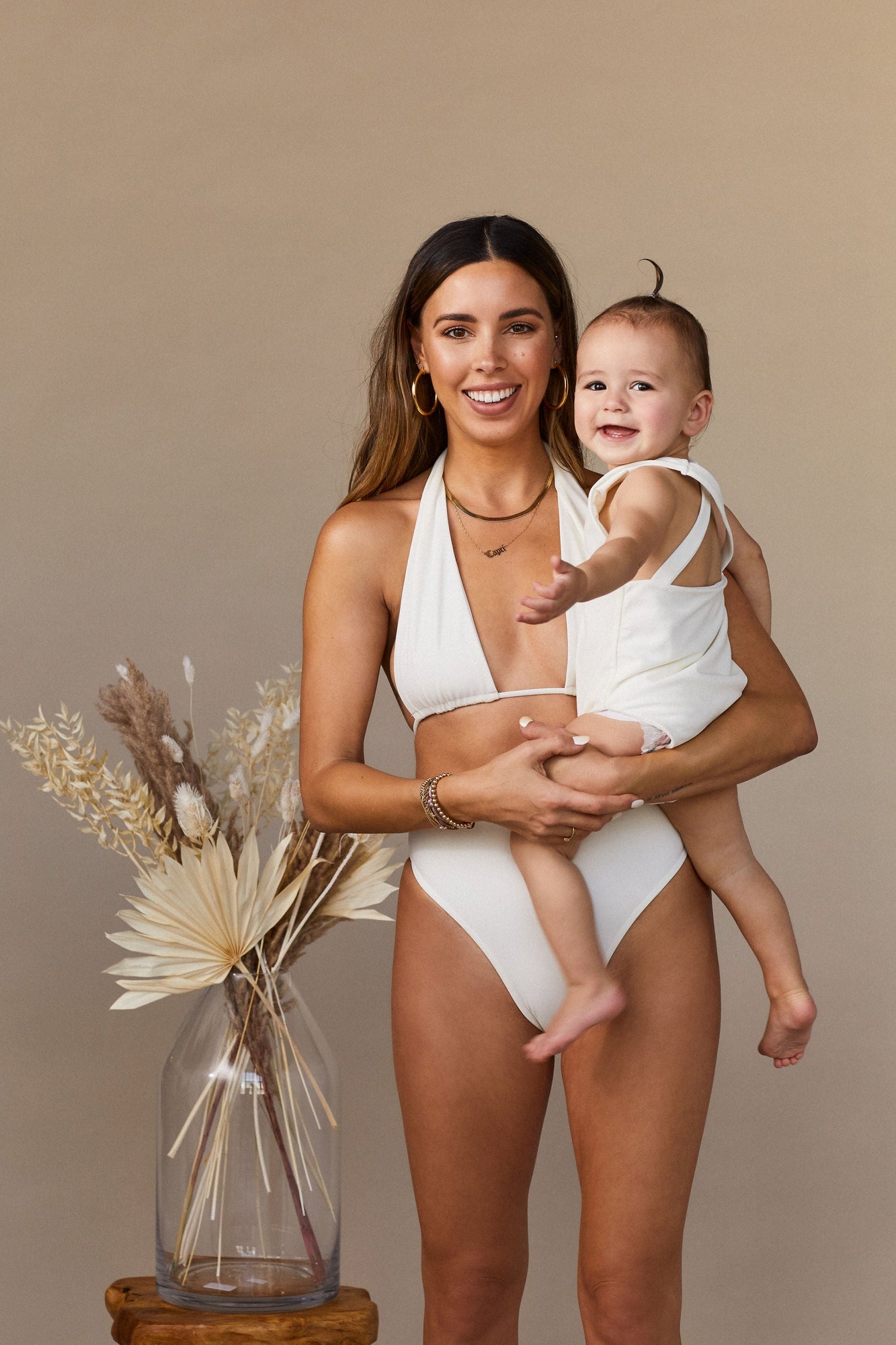 CAPRI MINI SUIT - BLOND - TAN + LINES by Sivan Ayla