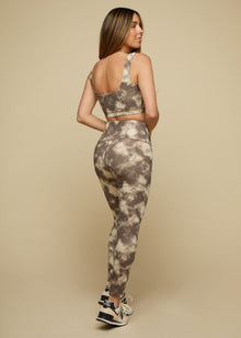 TEMESCAL CYN LEGGINGS - COCOA CLOUDS - TAN + LINES by Sivan Ayla