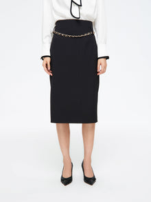 Belted Midi Skirt | Grey