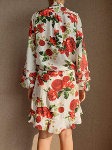 Rococo Sand | Rosie Floral Short Dress | White/Red