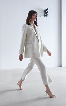 Lettini Crop Flare Pant | Ivory & Black