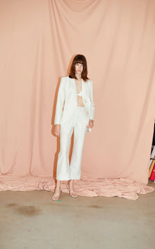 Lettini Crop Flare Pant | Ivory & Black