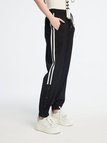 high-waisted tapered pants | Black