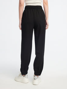 high-waisted tapered pants | Black