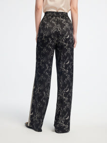 Patterned High-Waisted Wide-Leg Pant | Black