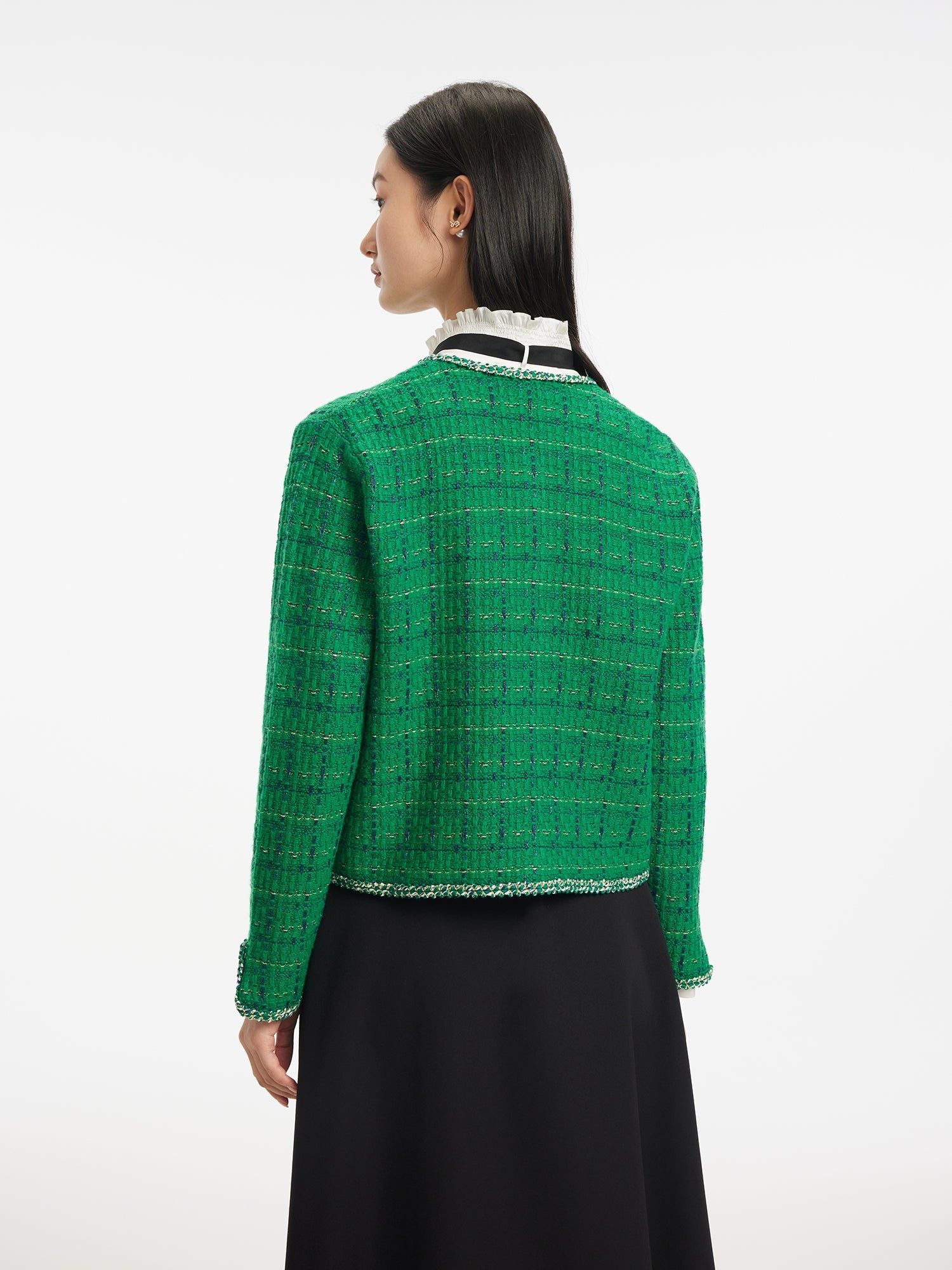 Trimmed Knit Top | Green