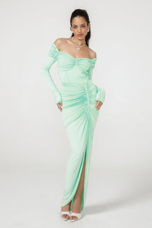 Micaela Off Shoulder Top | Green