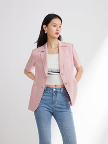 Short Sleeve Blazer | Pink