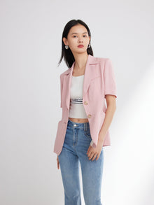 Short Sleeve Blazer | Pink