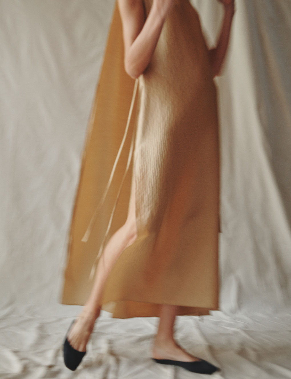 Womens | The Fluid Cape Dress In Wave Stripe | Copper