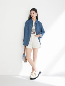 Denim Shorts | White