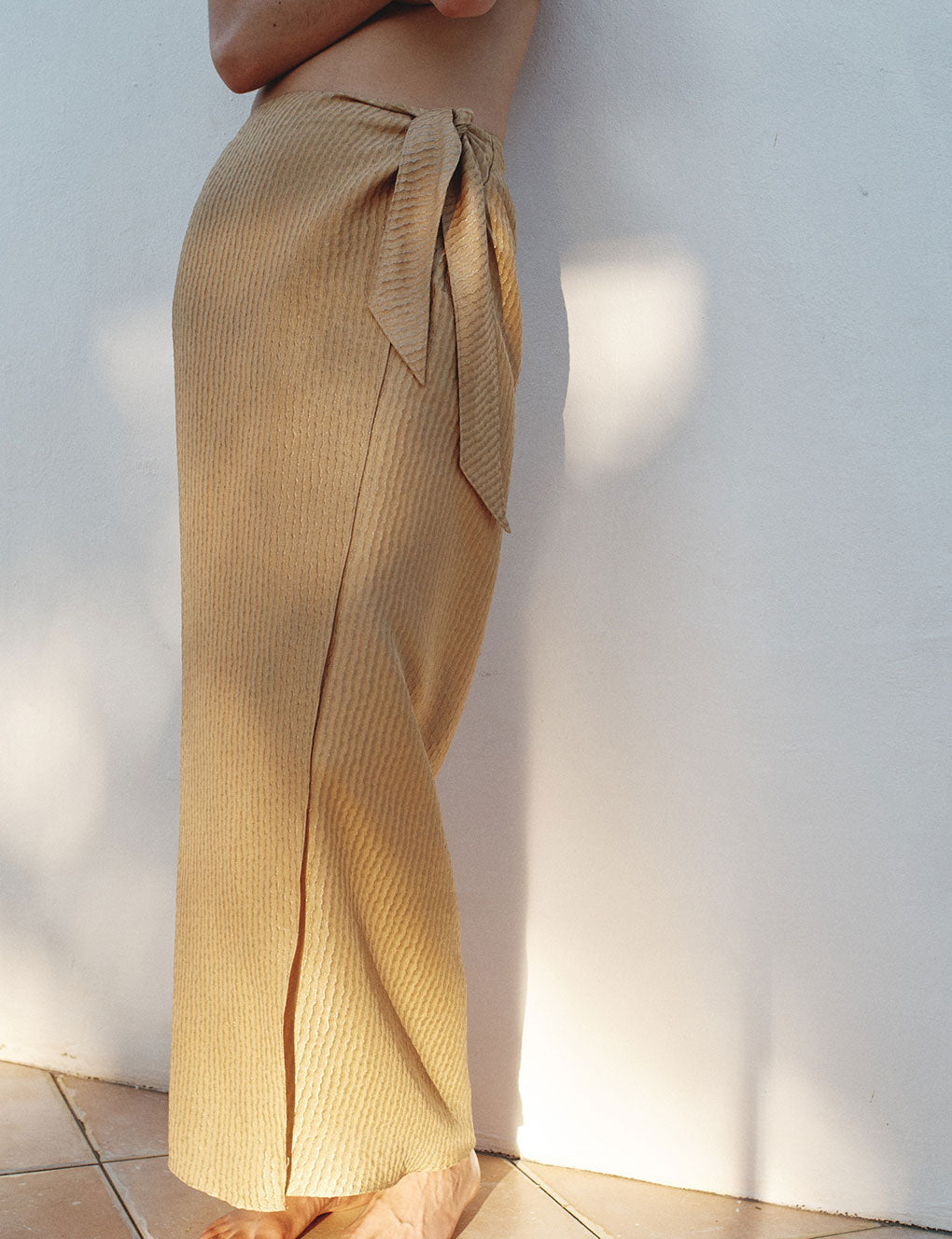 Womens | The Sarong Skirt In Wave Stripe | Copper