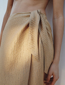 Womens | The Sarong Skirt In Wave Stripe | Copper
