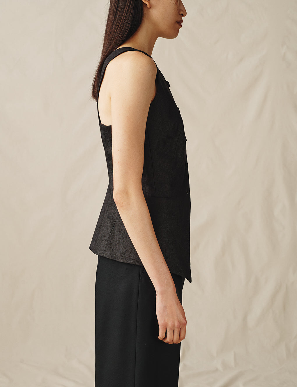 Womens | The Sculpted Vest | Black