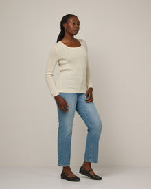 Women | Daisy Pointelle Sweater | Natural White