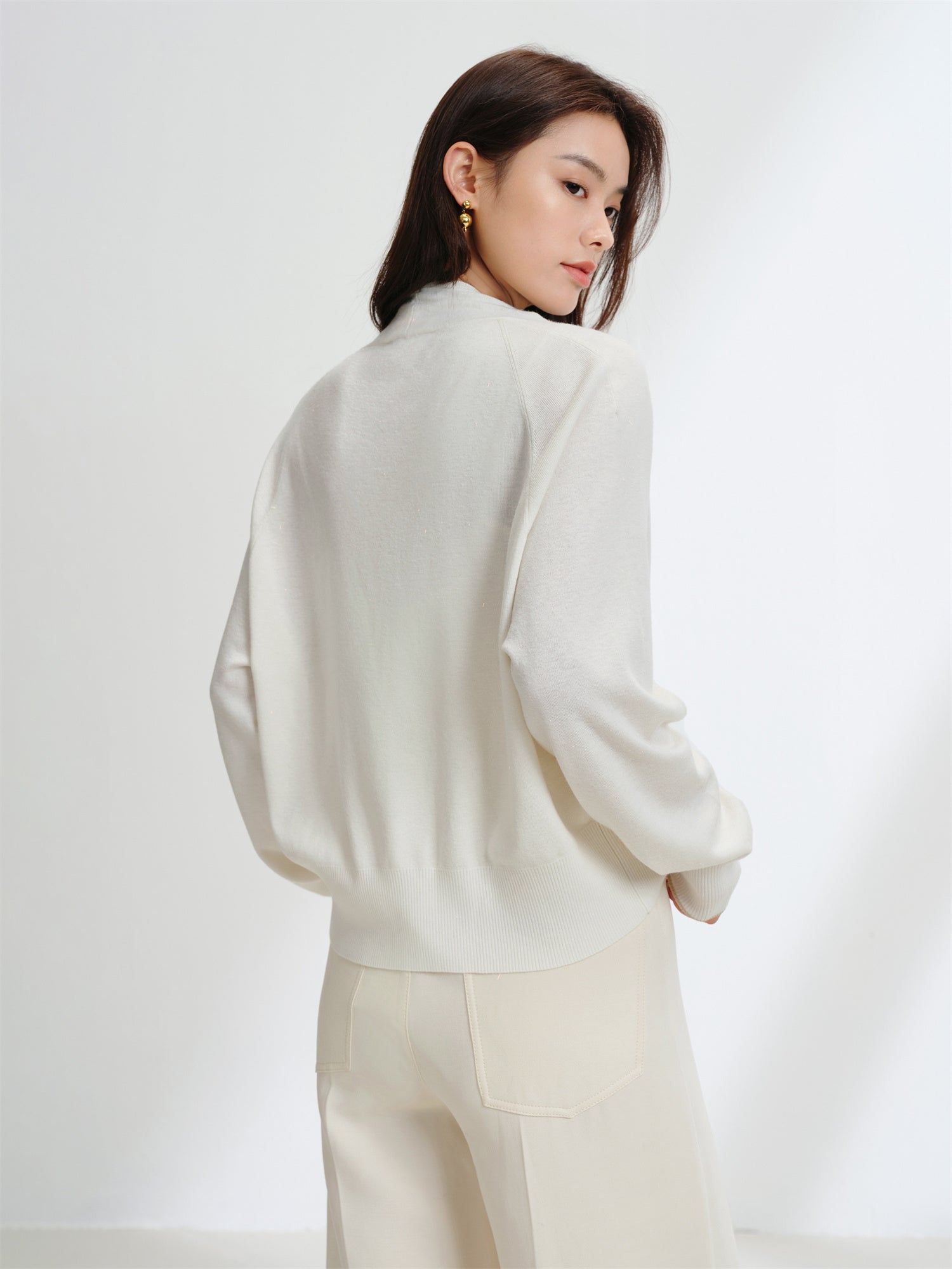 Wool Knit Cardigan | White