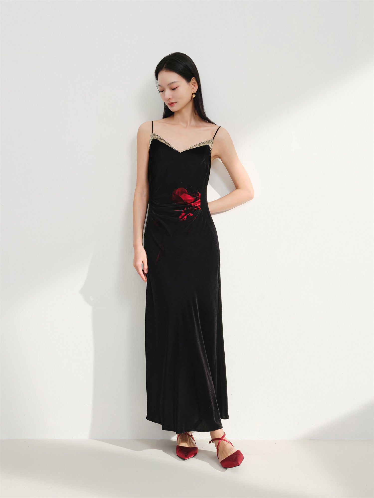 Silk Velvet Dress | Black