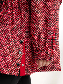 Hooded Printed Sweatshirt | Red