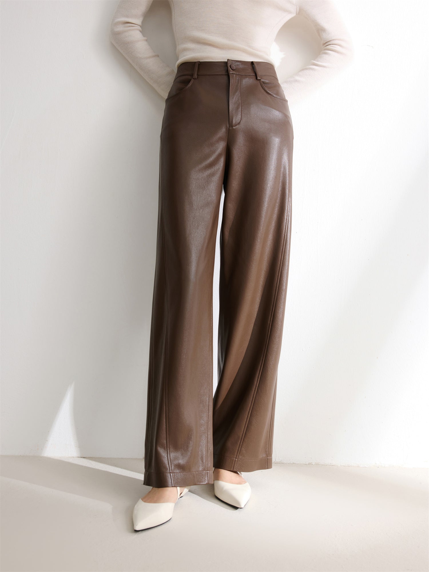 Pleated Pant | Brown
