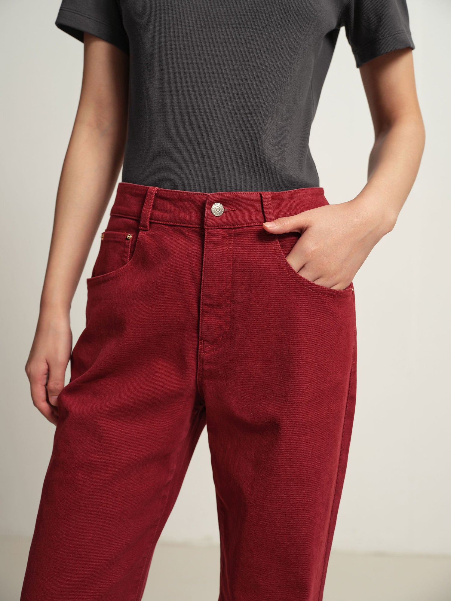 Slim Fit Pants | Red