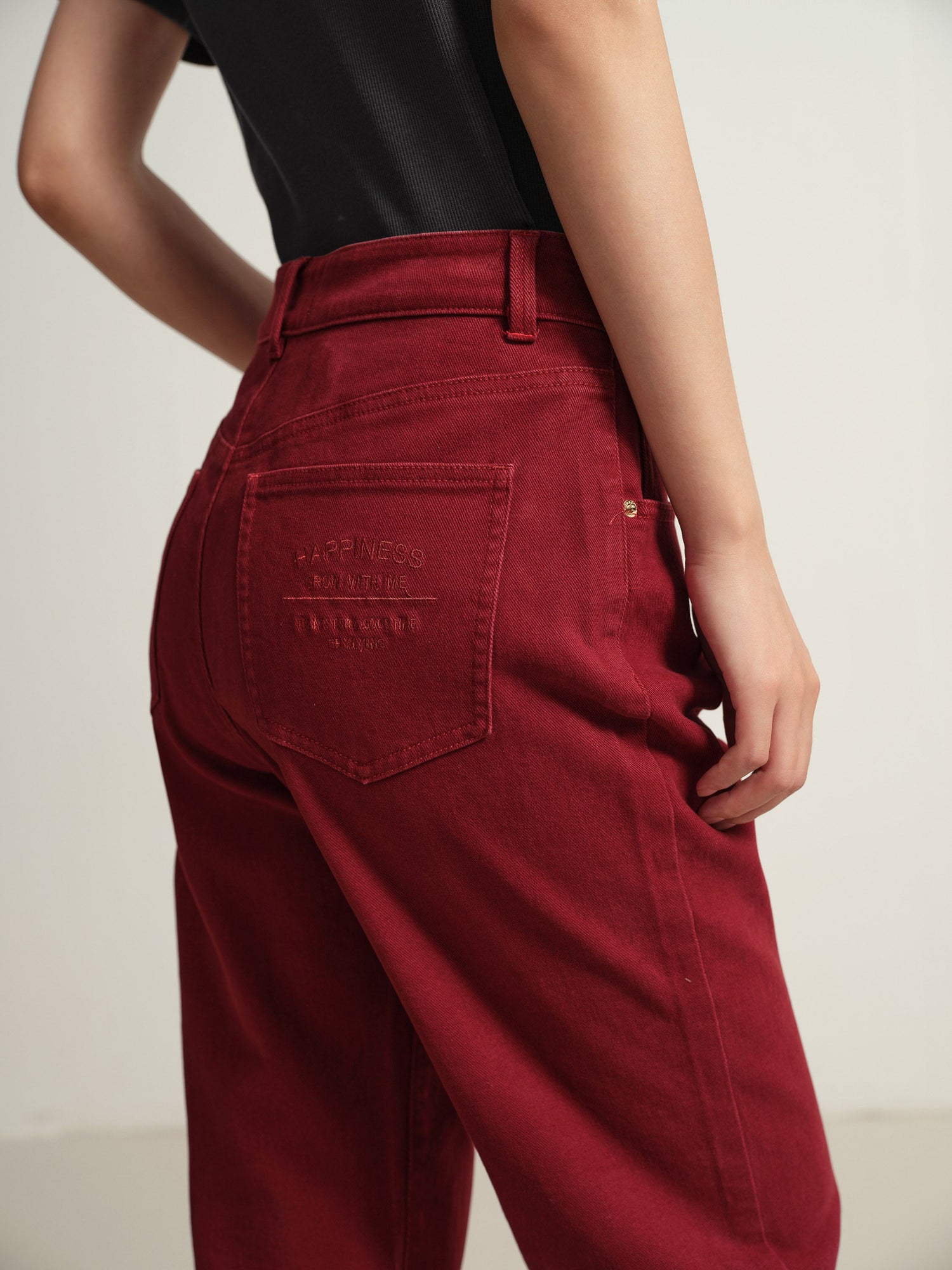 Slim Fit Pants | Red