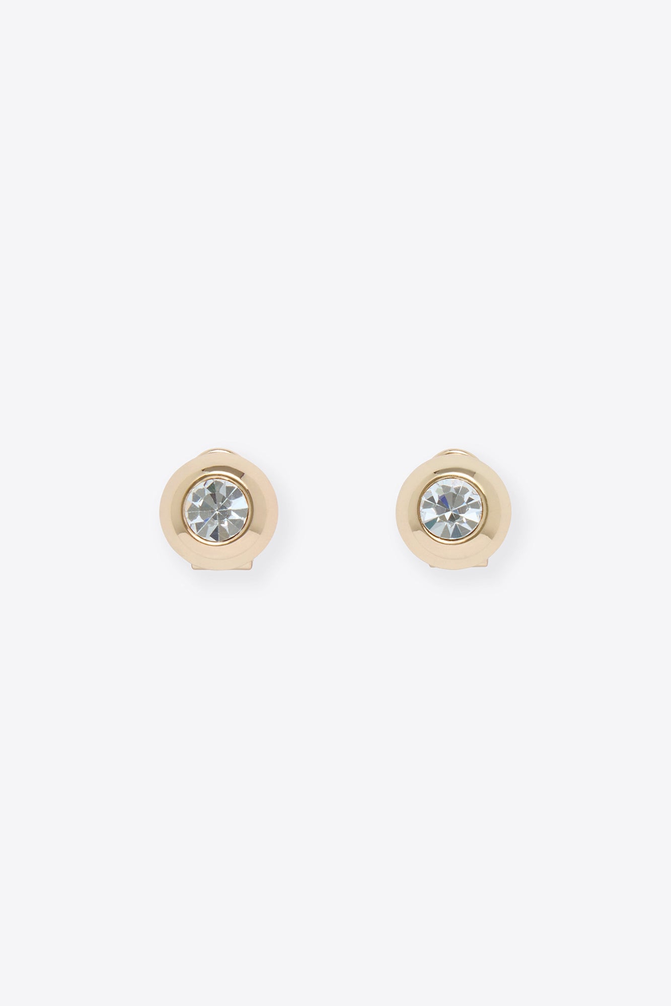 Crystal Dome Stud Earrings | Gold