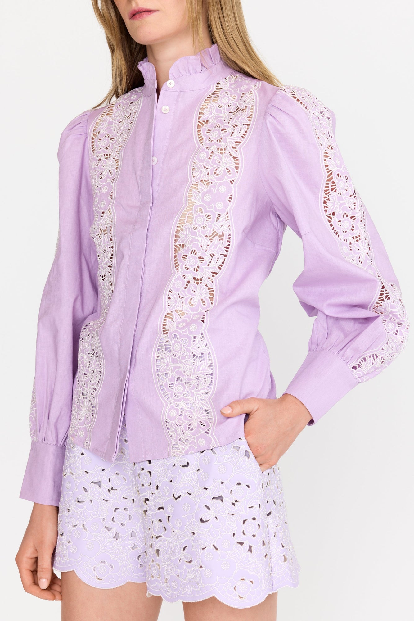 Riley Top | Lilac Embroidery
