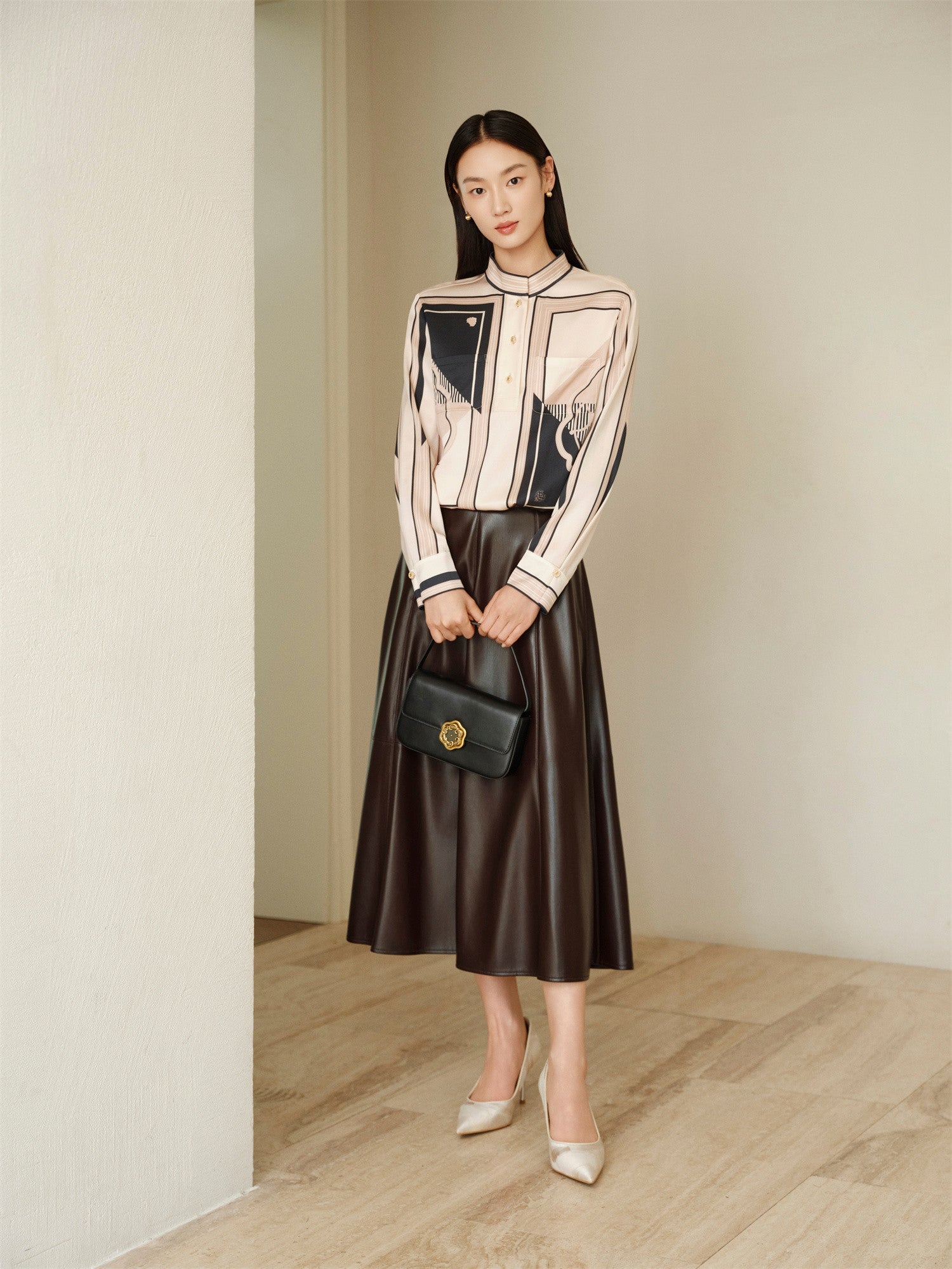 Heavyweight Silk Shirt | Beige