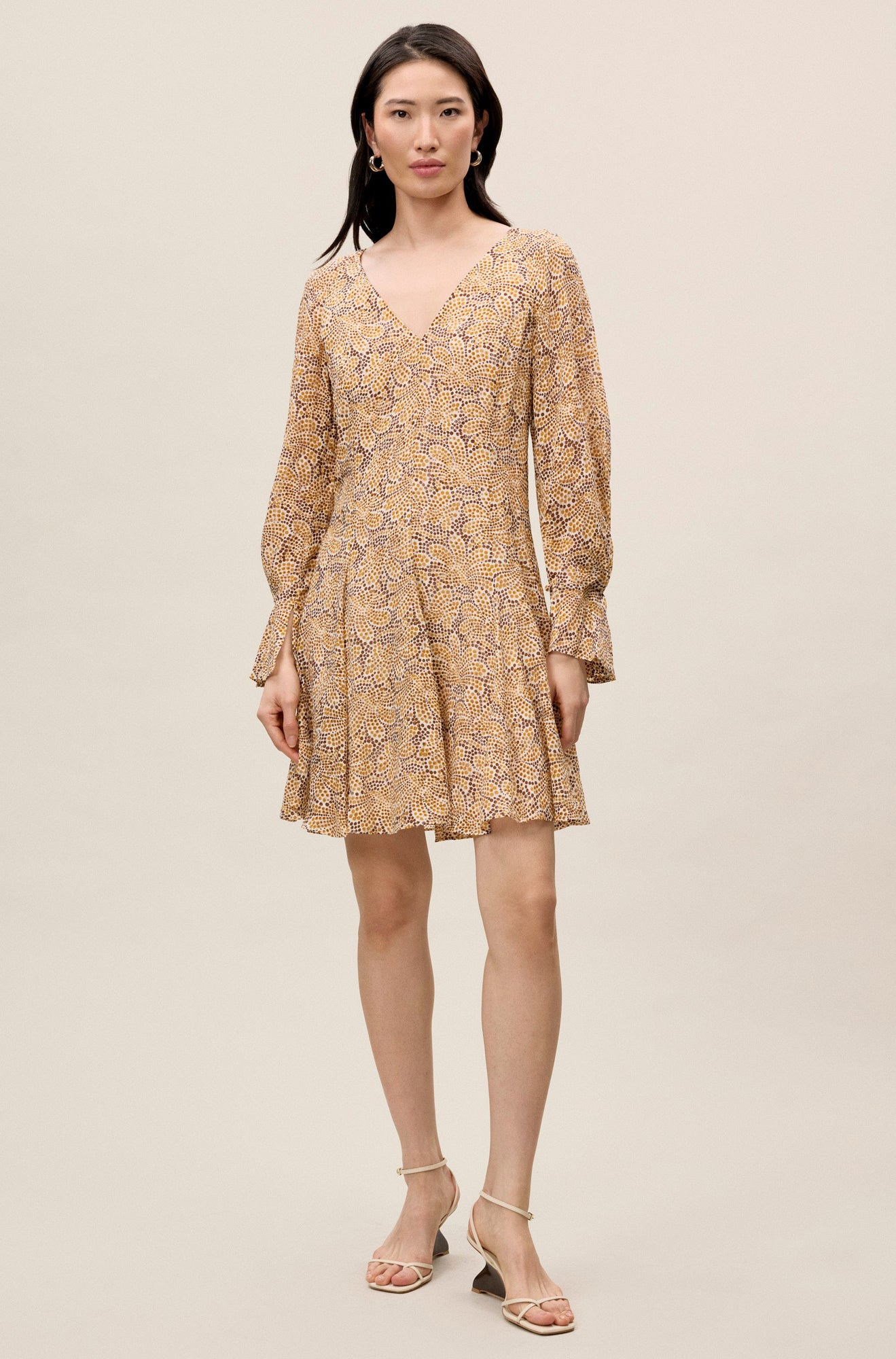 Silk Burnout Check Godet Dress | Speckled Fleur