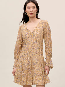 Silk Burnout Check Godet Dress | Speckled Fleur