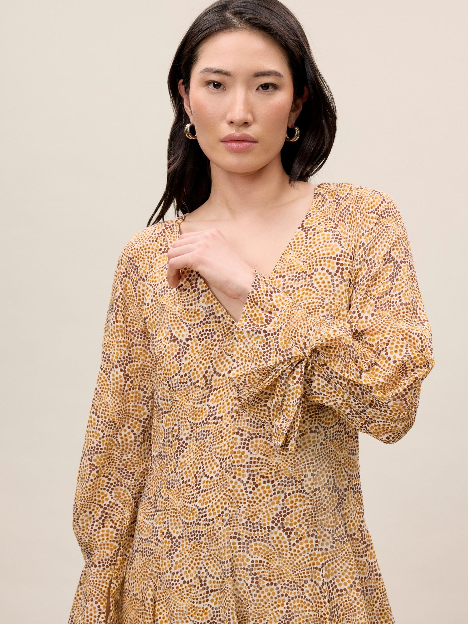 Silk Burnout Check Godet Dress | Speckled Fleur