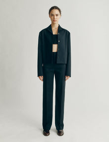 Womens | The Barrett Jacket in Striated Cotton | Midnight