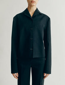 Womens | The Barrett Jacket in Striated Cotton | Midnight