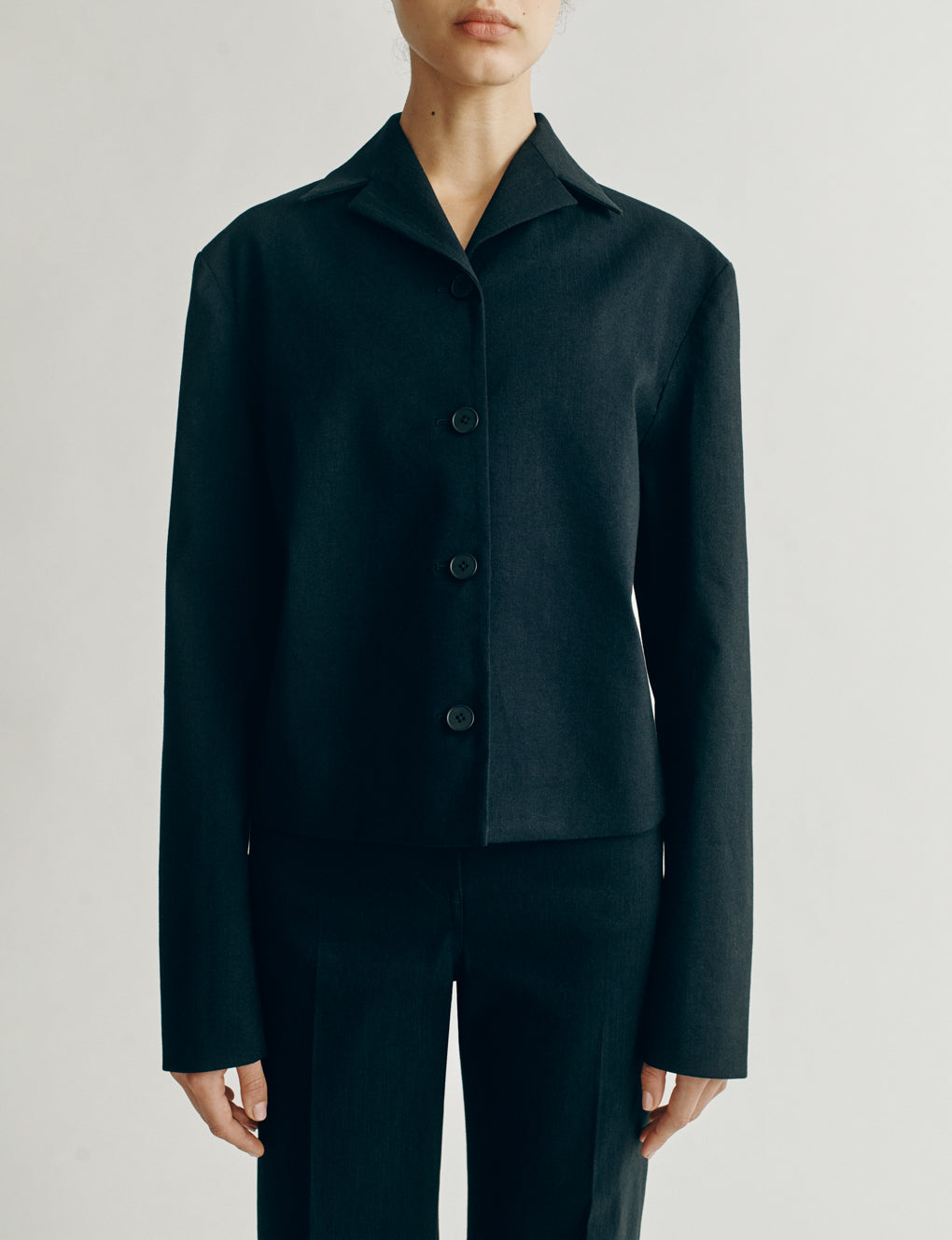 Womens | The Barrett Jacket in Striated Cotton | Midnight