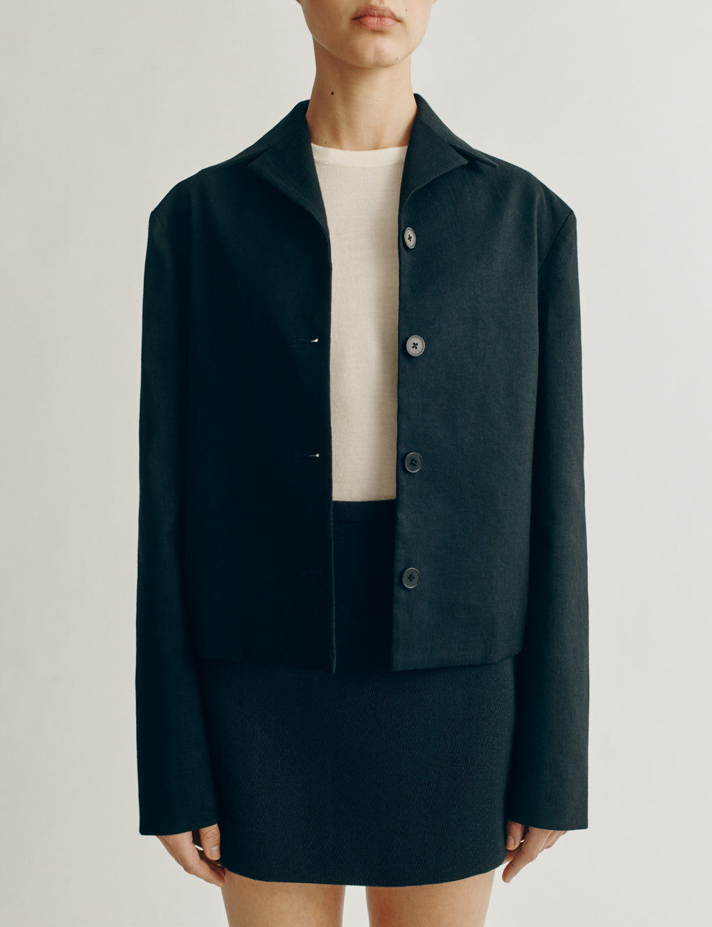 Womens | The Barrett Jacket in Striated Cotton | Midnight