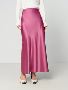 Iridescent Bias-Cut Acetate Skirt | Purple