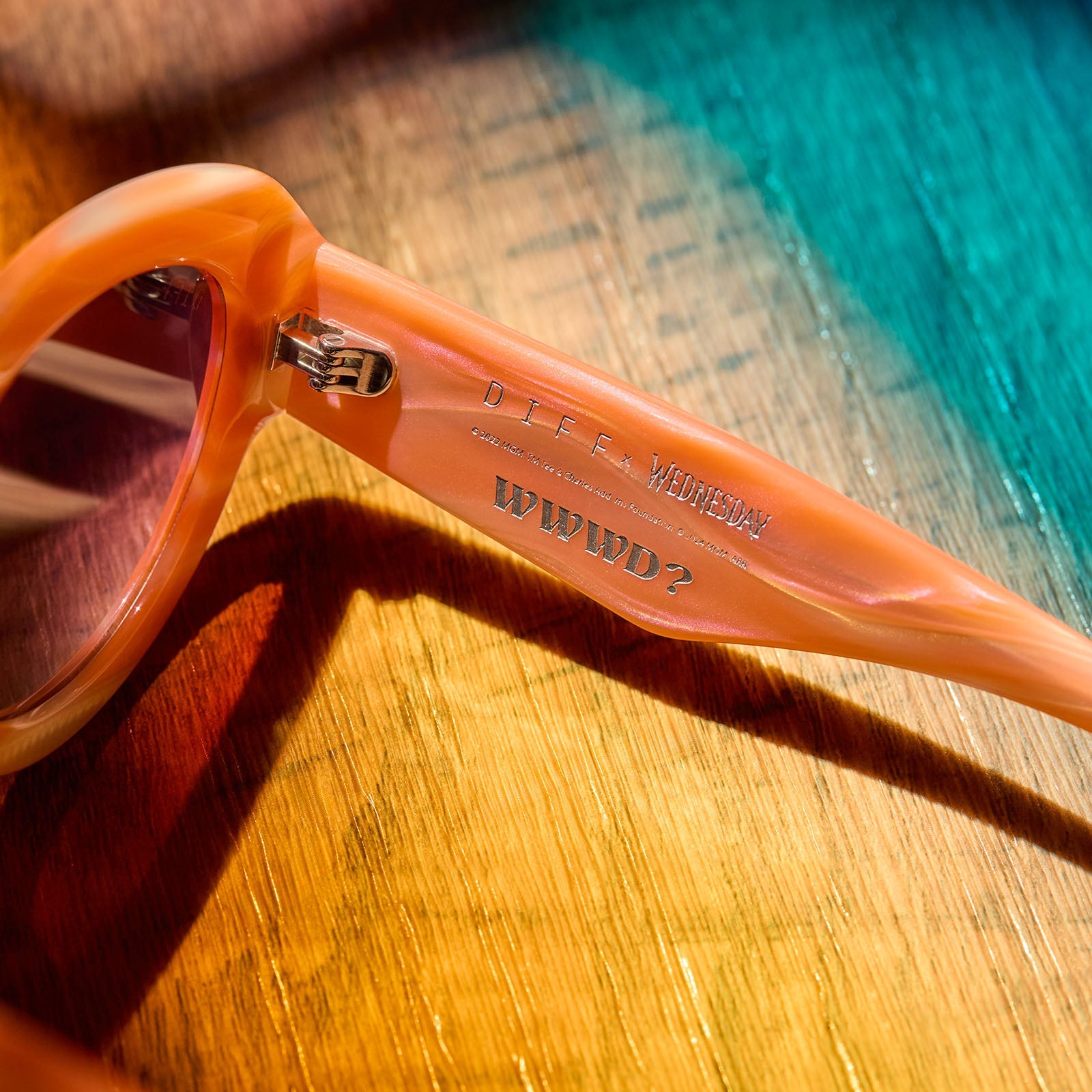 Womens | Enid Sinclair Sunglasses | Enids Pink | Orange Stripe Sweater/Rosy Highlight Lenses