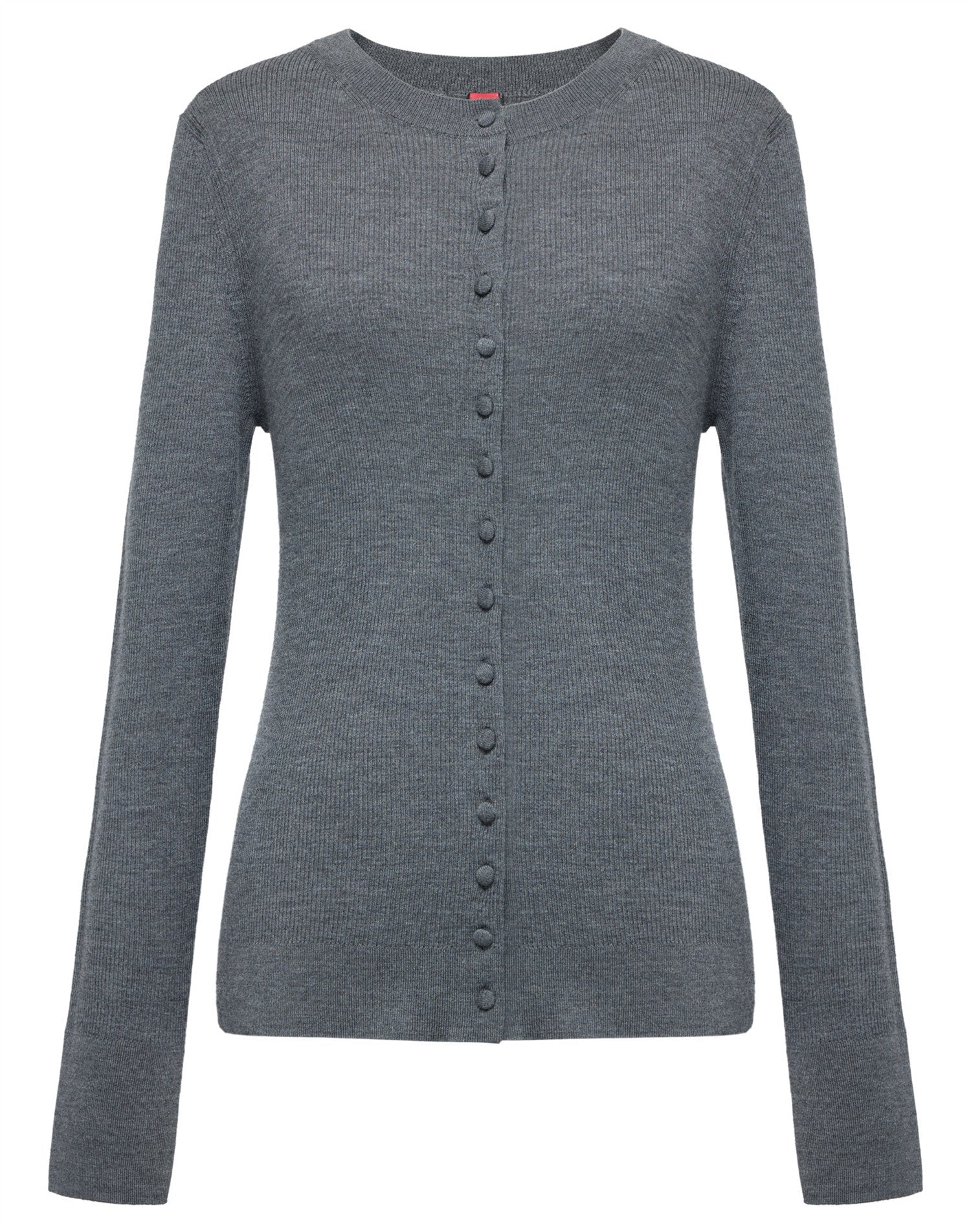 Pure Wool Knit Cardigan | Grey