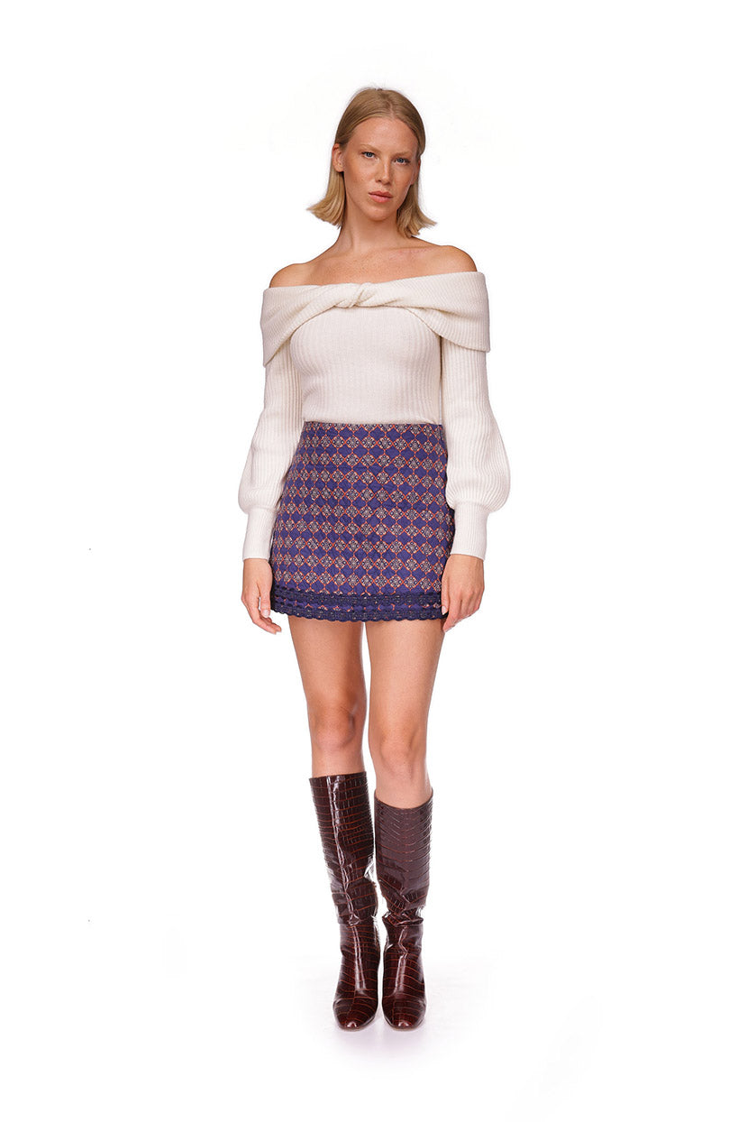 Chrissy Skirt | Evening Daisy Geo Medallion