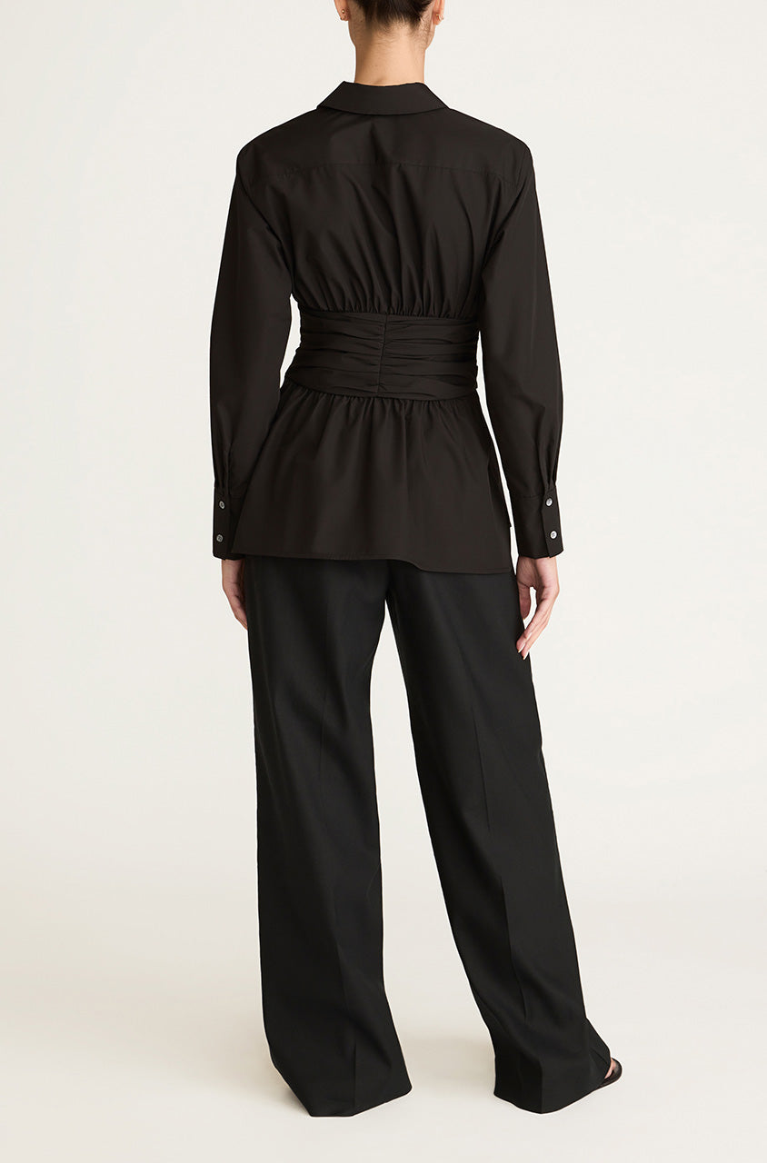 Corseted Button Down | Black