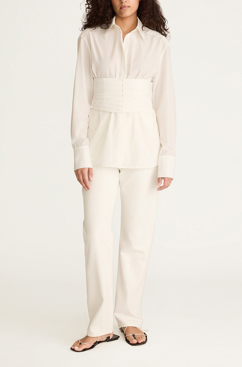 Corseted Button Down | Milk