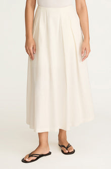 Linen Cotton Ottoman Skirt | Off White