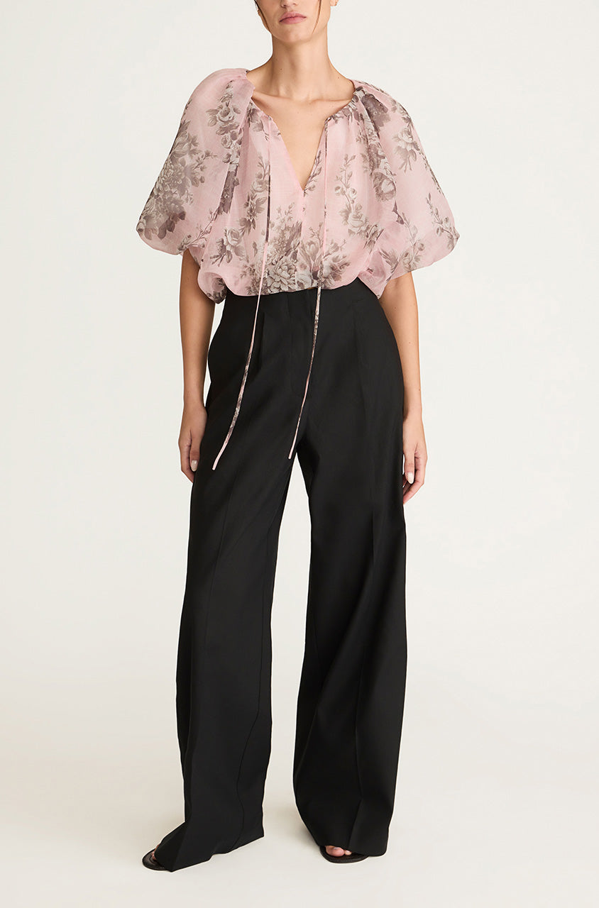 Emblem Fleur Bubble Print Top | Peony Combo